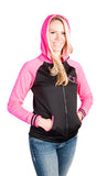 Black/Pink Ladies' DiCED Full Zip Hoodie Sweatshirt