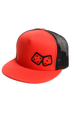 Red/Black DiCED High-Profile Two-Toned Trucker Hat