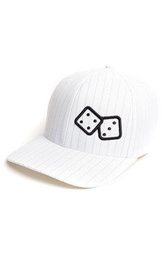 White/Black DiCED Pinstripe Flexfit Hat