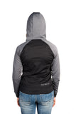 Black/Grey Ladies' DICED Full Zip Hoodie Sweatshirt