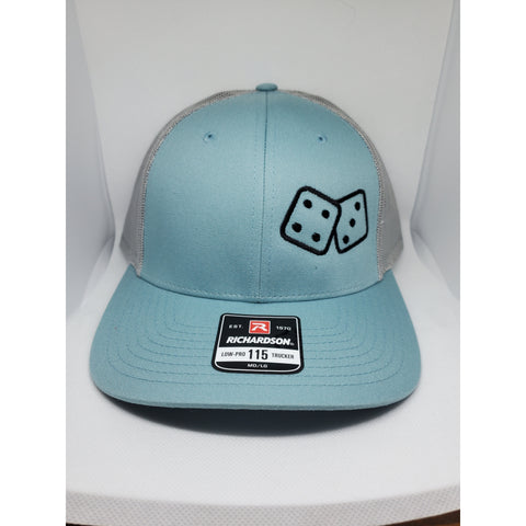 Smoke Blue/White hat Snapback/low profile trucker cap