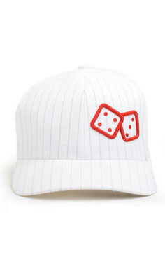 White/Red DiCED Pinstripe Flexfit Hat